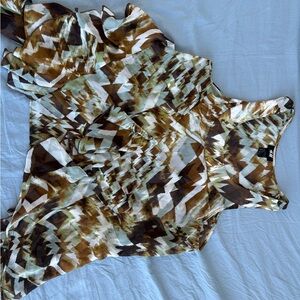 H&M Abstract Brown and White Blouse